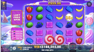 image of sweet bonanza slot gameplay